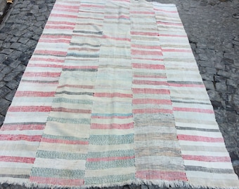Vintage kilim rug Turkish Kilim Rug, Handmade kilim rug 5x8 ft, Geometric kilim rug area kilim rug
