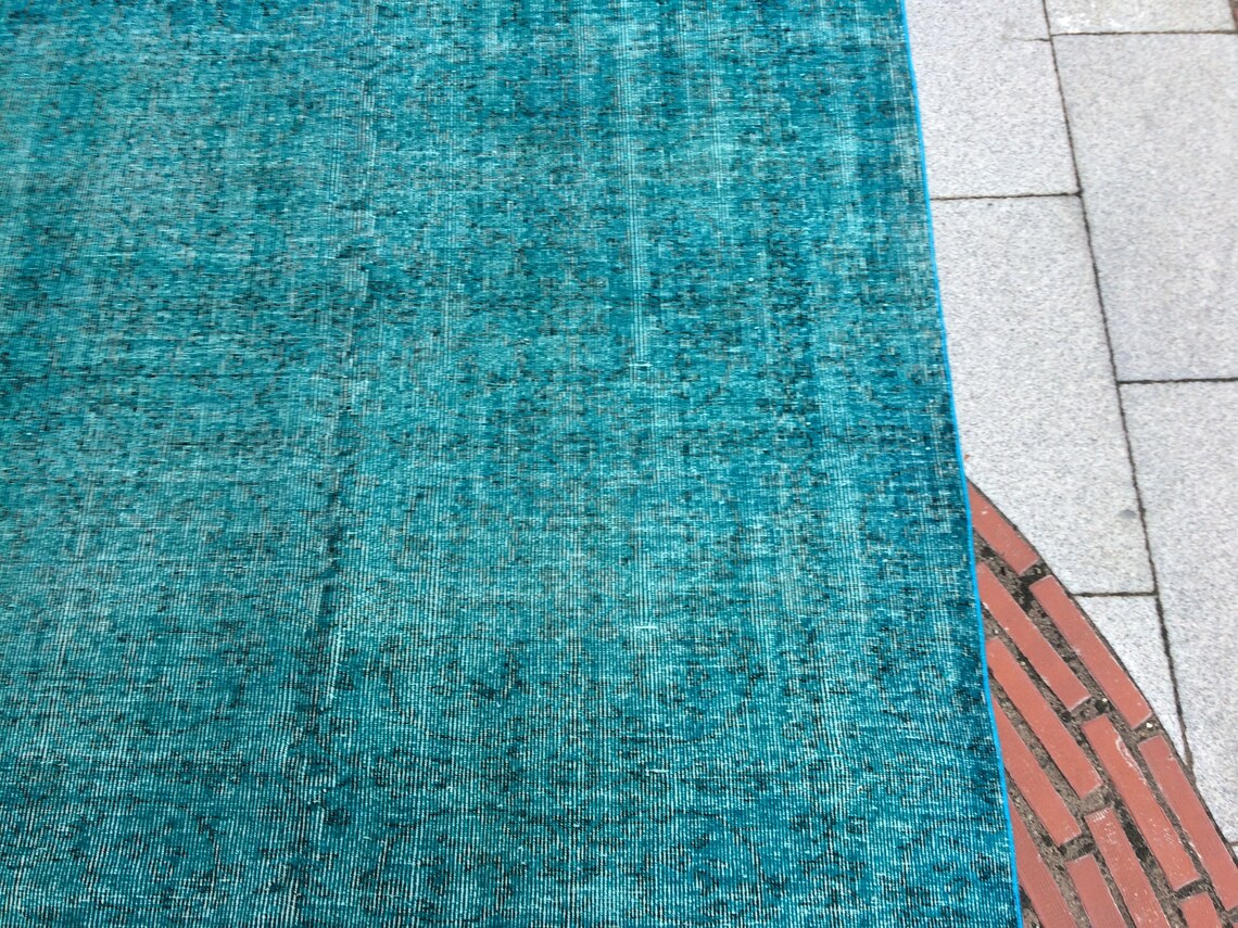 Turquoise cloor rug wool rug 5.5.x8.9.ft.170x274.cm.decorative Etsy