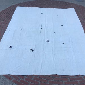 Cáñamo apagado de 6 x 7 pies. alfombra decorativa de alfombra natural.alfombra hecha a mano.turca, alfombra kilim, kilim de área, cáñamo, kilims, alfombra de cáñamo, kilim turco, alfombra blanca,