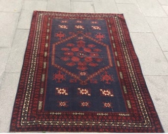 Vintage rug Turkish rug Wool Rug, 4x5 ft, Tribal rug Anatolian rug Carpet rug