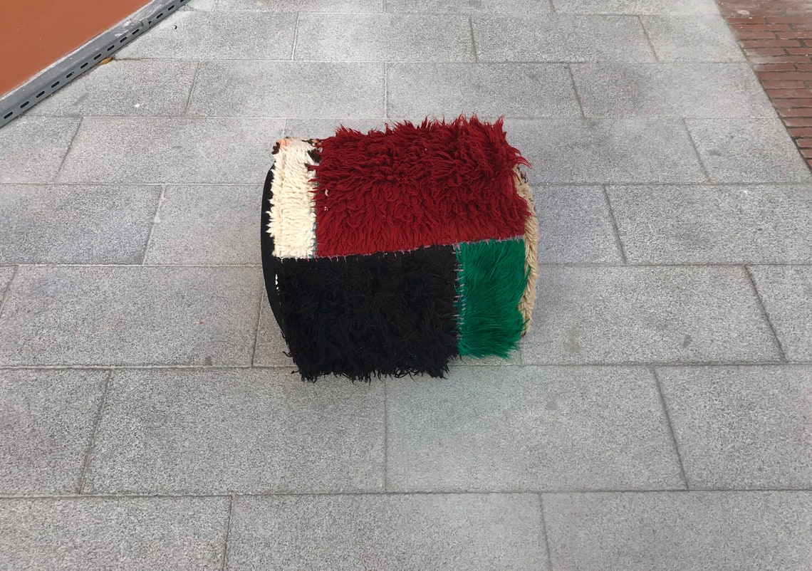 Living room pouf hand made rug pouf clorful pouf rainbuw pouf Etsy