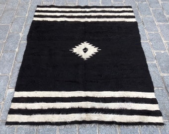 Vintage kilim Turkish Kilim Rug, Handwoven kilim rug Wool kilim Accent Rug 4x5 ft