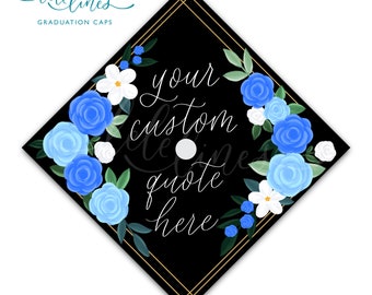 Printed Graduation Cap Topper / Custom Grad Cap Topper / Personalized Grad Cap / Custom Quote Handlettered