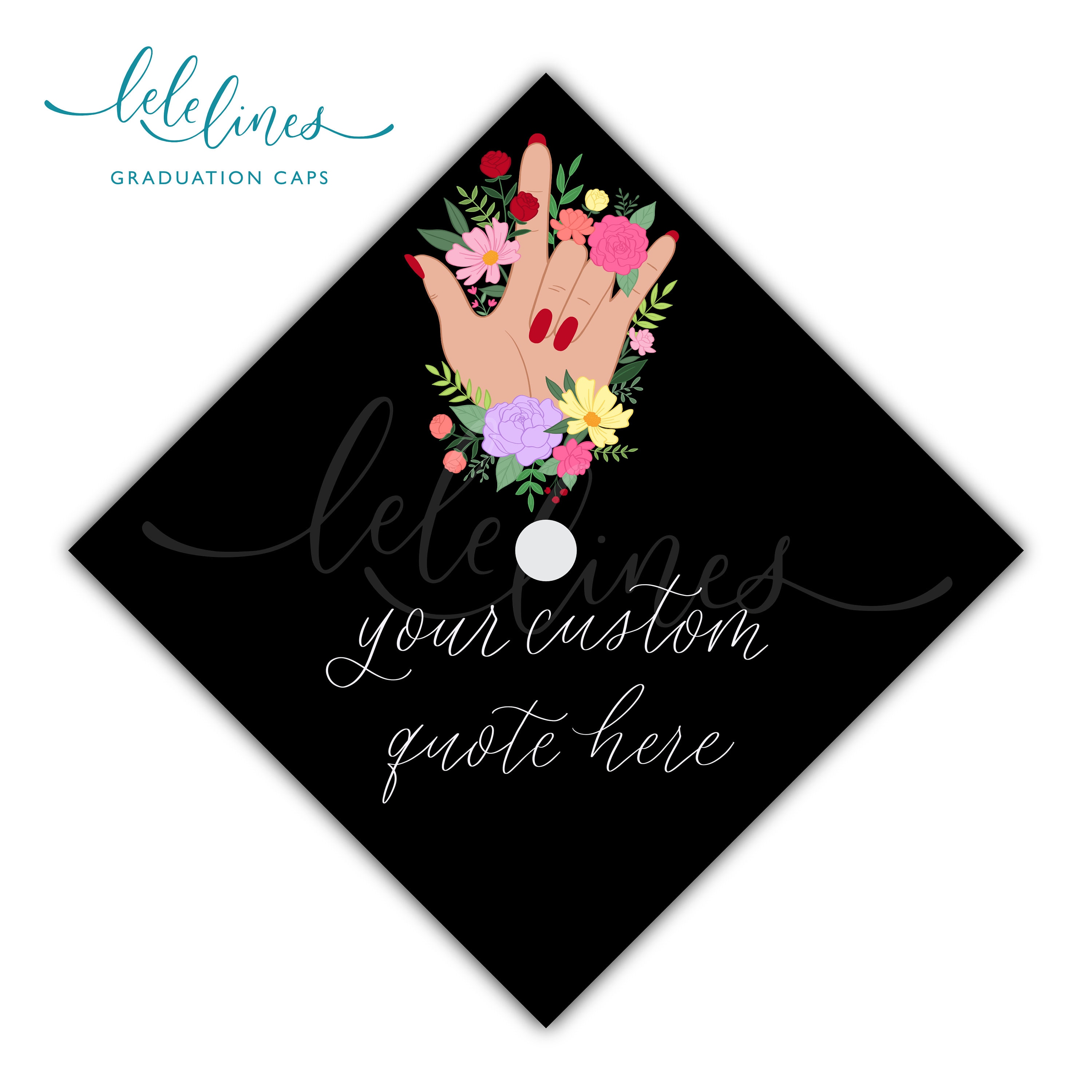 ASL Printed Graduation Cap Topper / Sign Language Custom Grad Cap