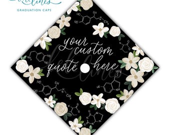 Chemistry Printed Graduation Cap / Science Custom Grad Cap Topper