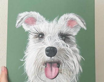 Kundenspezifisches handgemaltes Haustierporträt | Hund Gemälde | Hundeportrait | Haustiermalerei | benutzerdefinierte Tierportrait