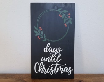 Christmas countdown sign | Christmas sign | Christmas decor | wood sign