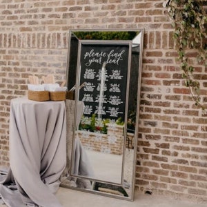 HOUSTON TX rental | wedding rental | mirror rental | wedding sign | seating chart | wedding calligraphy