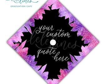 Geode Earth Science Printed Graduation Cap Topper / Environmental Science Custom Grad Cap Topper / Personalized Quote Handlettered