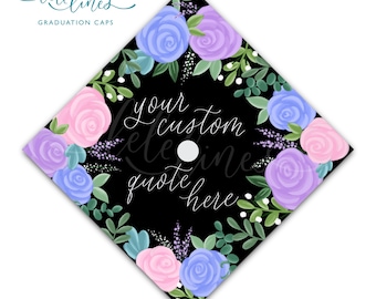 Floral Graduation Cap Topper | Custom Printed Grad Cap