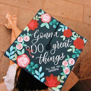 Custom Graduation Cap | Hand-painted Graduation Cap | Graduation Cap Topper