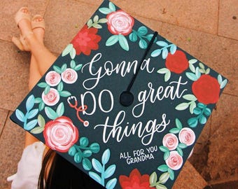 Custom Graduation Cap | Hand-painted Graduation Cap | Graduation Cap Topper