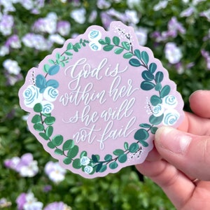 God Is Within Her Scripture Sticker | Waterproof Laptop Decal