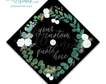 Printed Graduation Cap Topper / Custom Grad Cap Topper / Personalized Grad Cap / Custom Quote Handlettered