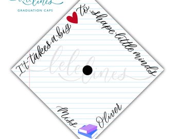 Teacher Custom Grad Cap Topper / Education Printed Graduation Cap Topper / Personalized Grad Cap / Custom Quote Handlettered