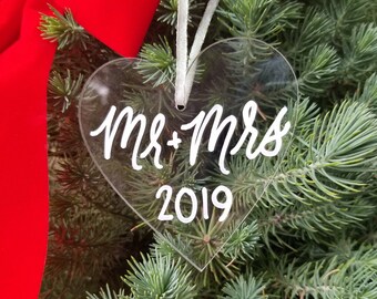 Hand Lettered Christmas Ornament | Custom Acrylic Ornament