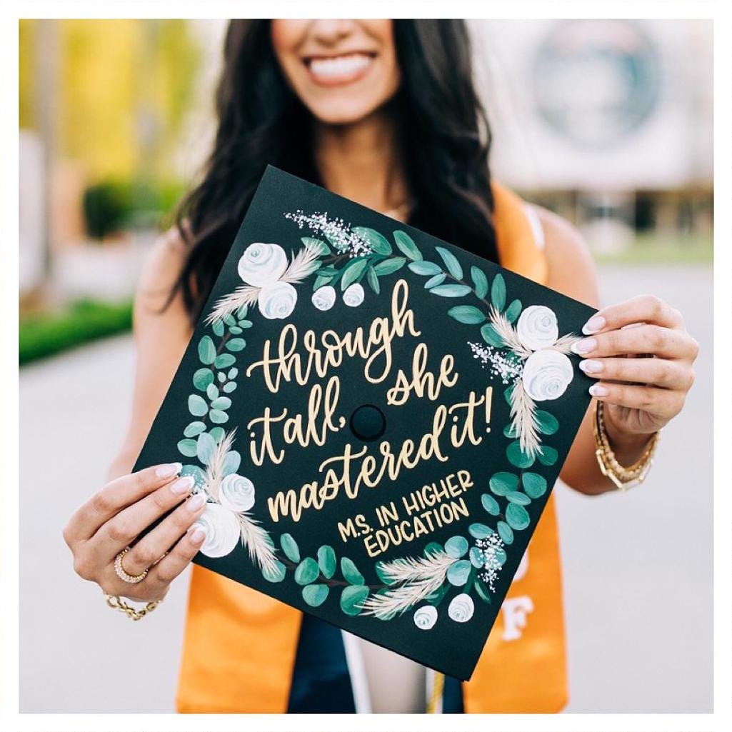 Custom Graduation Cap | Hand-painted Graduation Cap | Graduation Cap Topper