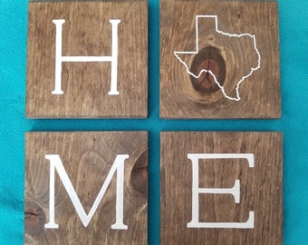 Home Texas Wood Sign | Home State Sign | Custom Flag State Sign | Housewarming Gift | Home Decor