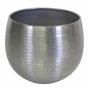 Oriental flowerpot Almeria silver aluminum plant pot decorated with hammer finish Moroccan style planter image 3