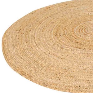 Jute Teppich rund Tamani Natur in 90 120 150 cm aus Naturfaser Jute geflochten Boho Chich Teppichläufer Orientteppich nachhaltig Wohnteppich Bild 3