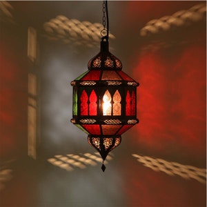 Oriental pendant lamp Trombia Biban multicolored | Handicrafts from Morocco | colorful Moroccan lamp like from 1001 Nights | L1231