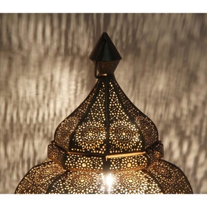 Orientalische Tischlampe Gohar Höhe 30cm in Gold E14 Fassung Weihnachten Nachttischlampe marokkanische Bodenleuchte Ramadan Eid Lampe LN2090 Bild 5