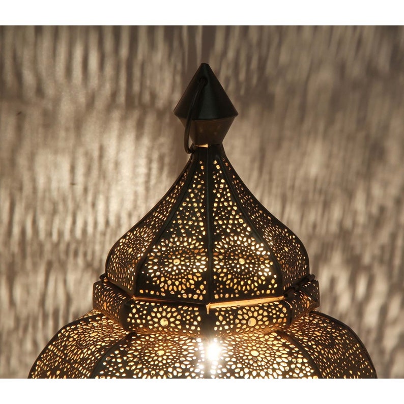 Orientalische Tischlampe Gohar Höhe 30cm in Gold E14 Fassung Weihnachten Nachttischlampe marokkanische Bodenleuchte Ramadan Eid Lampe LN2090 画像 5