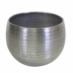 Oriental flowerpot Almeria silver aluminum plant pot decorated with hammer finish Moroccan style planter image 9