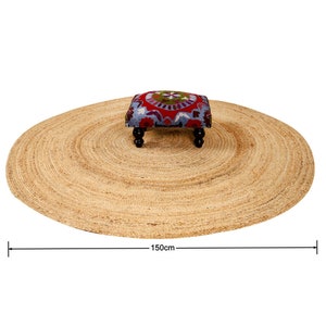 Jute Teppich rund Tamani Natur in 90 120 150 cm aus Naturfaser Jute geflochten Boho Chich Teppichläufer Orientteppich nachhaltig Wohnteppich Bild 5