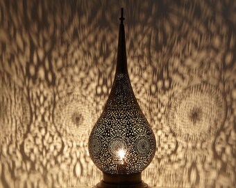 Lampada orientale in ottone Zakia altezza 54 cm Lampada da terra marocchina lampada da terra fatta a mano lampada da terra come da 1001 notti L1922