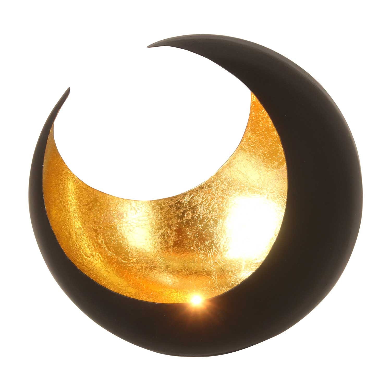 Orientalisches Windlicht Ravi Gold Ø 20cm Mond Teelichthalter rund Tisch  Deko marokkanischer Kerzenhalter Hilal Weihnachten Laterne WLM2625 - .de