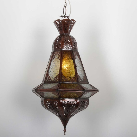 Glass moroccan 2024 pendant light