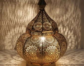 Oosterse tafellamp Gohar hoogte 30 cm goud E14 bedlampje Marokkaanse vloerlamp Moederdag decoratielamp nachtlampje LN2090