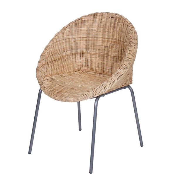 Fauteuil rond en rotin Cintra chaise rétro naturelle chaise de salle à manger chaise de jardin chaise en rotin CF3094