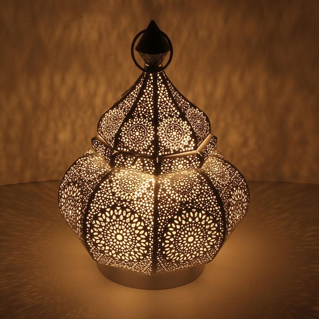 Orientalisches Windlicht Abir schwarz in Höhe 30cm Kerzenhalter hängend  stehend marokkanische Weihnachten Laterne Nachtlicht LN2040