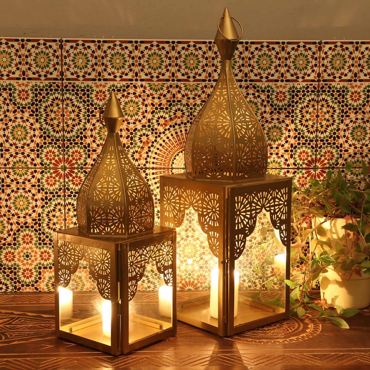 VALINK Marocain Lanterne Chauffe-Plat Lampe Bougeoir Suspendu Maison Jardin  De Mariage Décor 