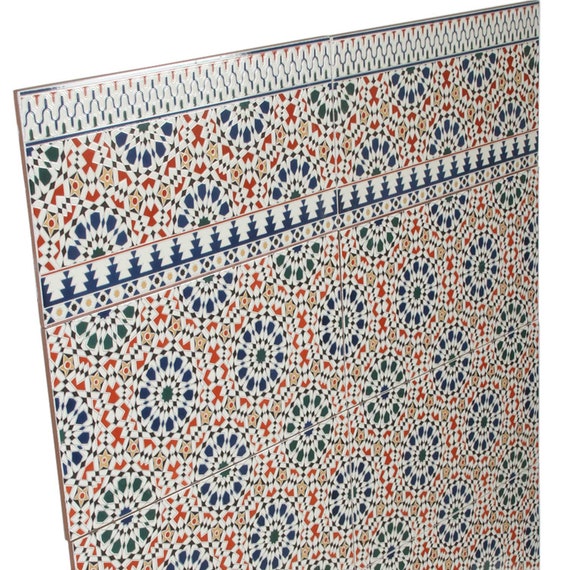 Moroccan Tiles Liman 50 X 25 Cm Rectangular 1 Square Meter Oriental Wall  Tiles Colorful Ceramic Tiles With Endless Pattern FL7094 - Etsy