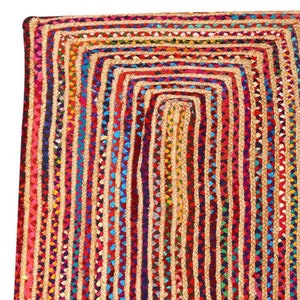 Jute Teppich Esha bunt rechteckig in 5 Größen aus Jute & Baumwolle geflochten Boho Chic Juteteppich Kurzflor Teppichläufer Hygge Orient Bild 3