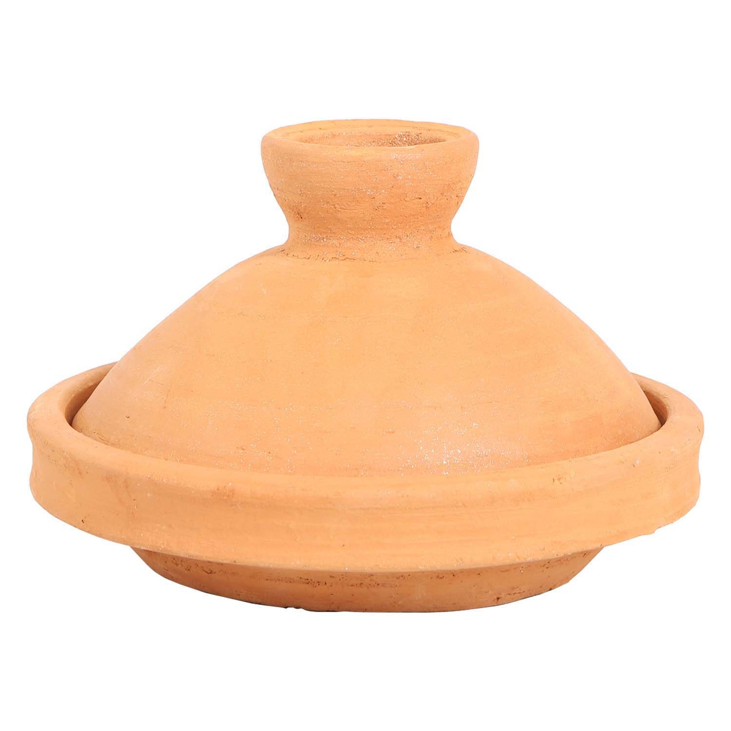 Tajine du Maroc 23 cm en terre cuite, sans plomb, avec cercle de protection