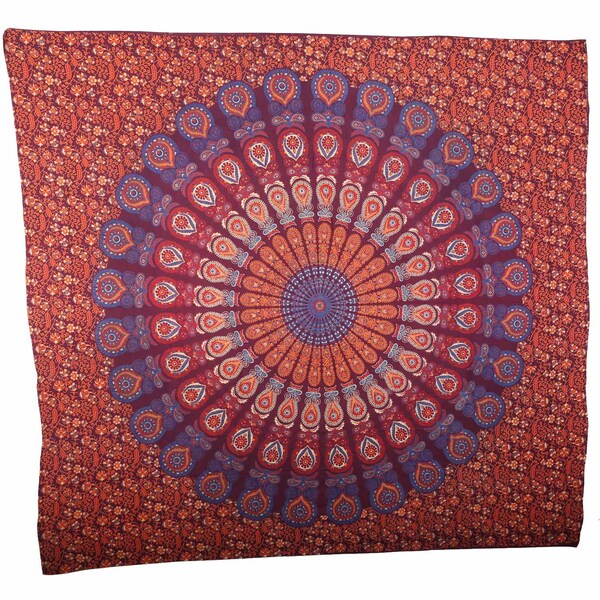 XXL wall hanging AMBA 240 x 220 cm cotton boho wall towel psychedelic hanging hippie wall decoration colorful ethno decoration tapestry blanket