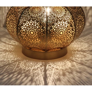 Orientalische Tischlampe Gohar Höhe 30cm in Gold E14 Fassung Weihnachten Nachttischlampe marokkanische Bodenleuchte Ramadan Eid Lampe LN2090 画像 3