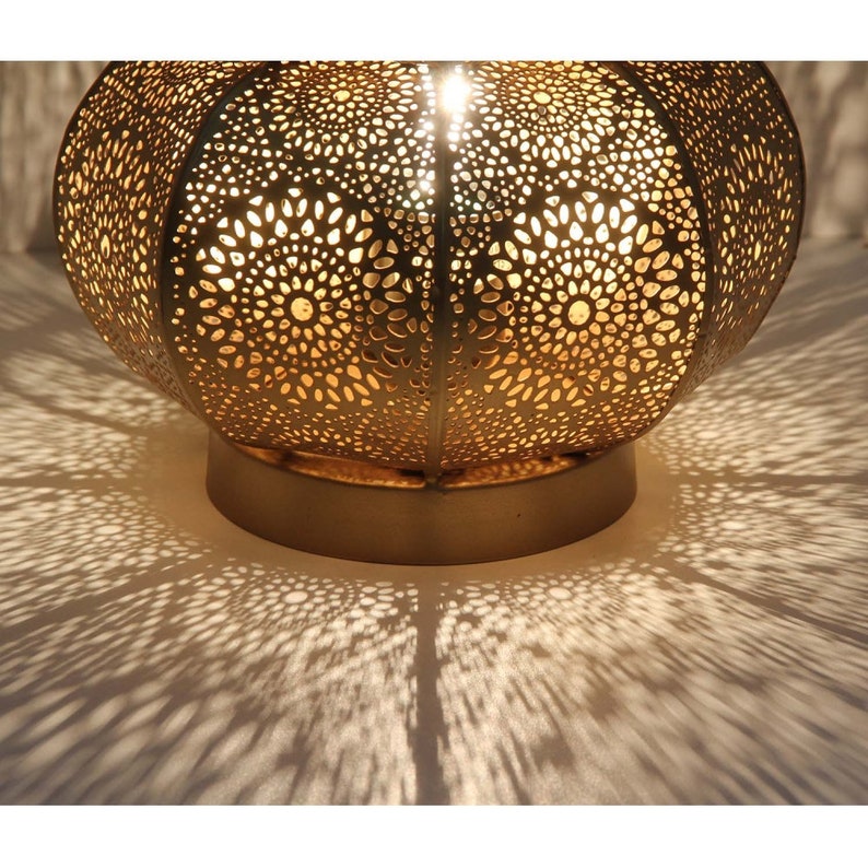 Orientalische Tischlampe Gohar Höhe 30cm in Gold E14 Fassung Weihnachten Nachttischlampe marokkanische Bodenleuchte Ramadan Eid Lampe LN2090 Bild 3