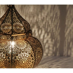 Orientalische Tischlampe Gohar Höhe 30cm in Gold E14 Fassung Weihnachten Nachttischlampe marokkanische Bodenleuchte Ramadan Eid Lampe LN2090 画像 4