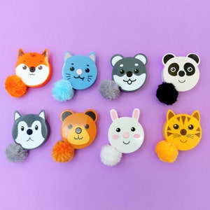 Cute animal tape measure with retractable pom pom tail