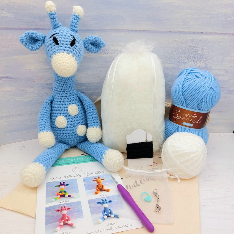 Crochet Kit Aimee the Giraffe Luxury Crochet Kit. Complete Beginner Kit with Video Tutorials to teach you step by step how to make her image 9