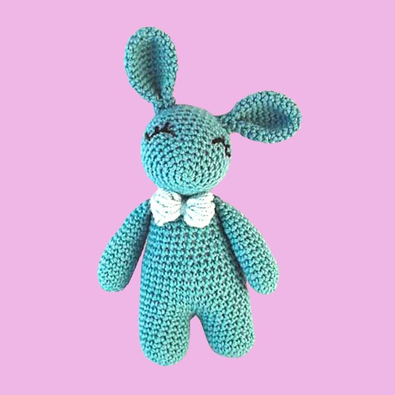 Crochet Kit Luxury Alpaca Twin Bunny Rabbit Beginner Kit Craft gift Birthday gift Mothers Day Luxury Treat Learn to crochet Sea Blue (darker)