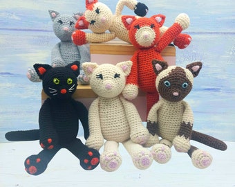 猫のかぎ針編みキット - あみぐるみ猫のパターン - かぎ針編みの猫