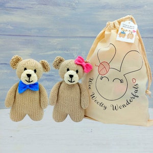 Knitting Kit - Tommy & Tilly the Bears Toy Knitting Kit - Easy Knitting Kit
