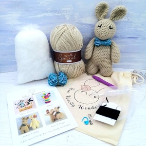 Beginners Arthur Bunny Crochet Kit, Learn to Crochet, Cute Amigurumi Pattern, Crochet Kit image 4