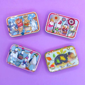 Cute Craft Tins - Emma Ball hinged metal storage tin - 4 to choose from